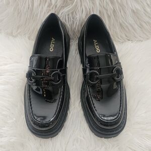 Aldo Black Patent Loafers. Excellent Condition. Size 6